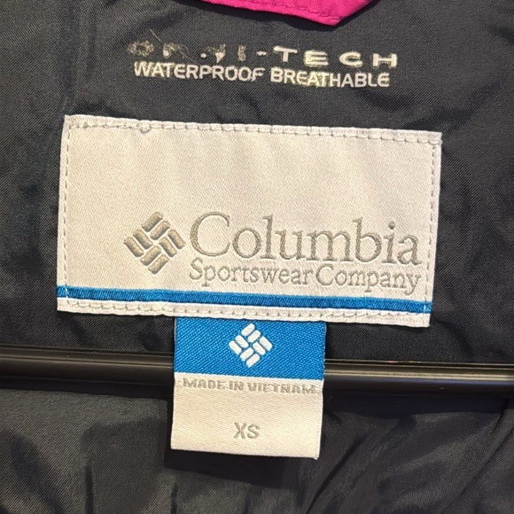 Columbia XS Omni-Tech waterproof rain jacket hot pink - Picture 2 of 7